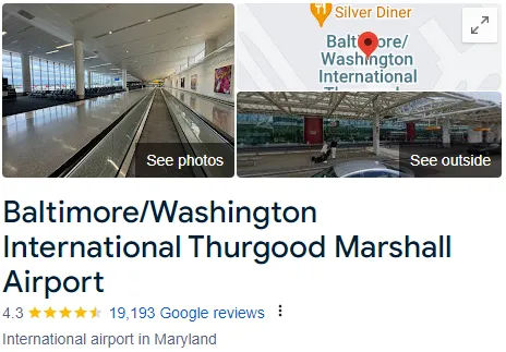 Baltimore/Washington International Thurgood Marshall Airport  