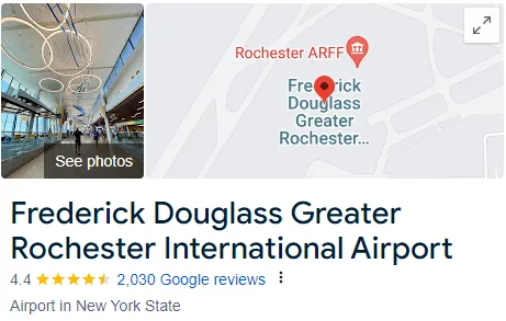 Frederick Douglass Greater Rochester International Airport Assistance