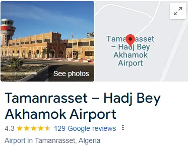 Tamanrasset – Hadj Bey Akhamok Airport Assistance