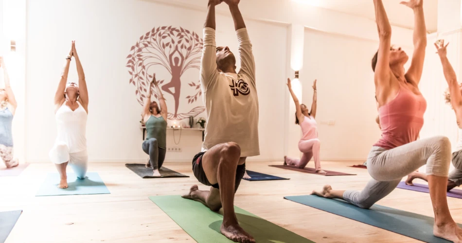 Stay active in the yoga room.