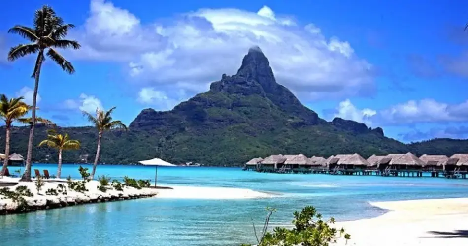 Island of Bora Bora in French Polynesia